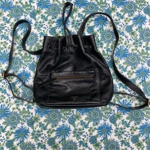 Fossil mini leather drawstring bag